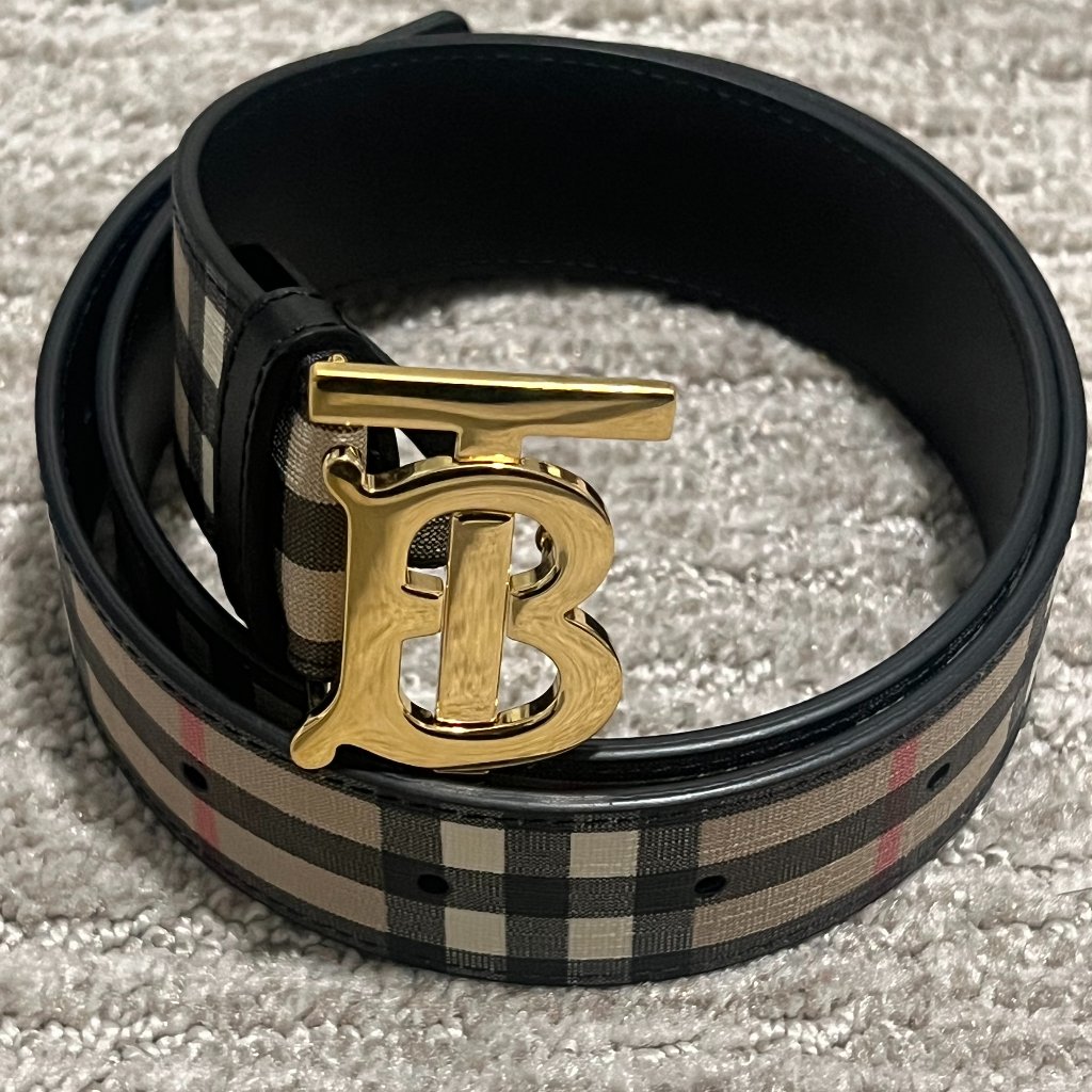 Authentic Woman's Burberry "Tb" Plaid Belt